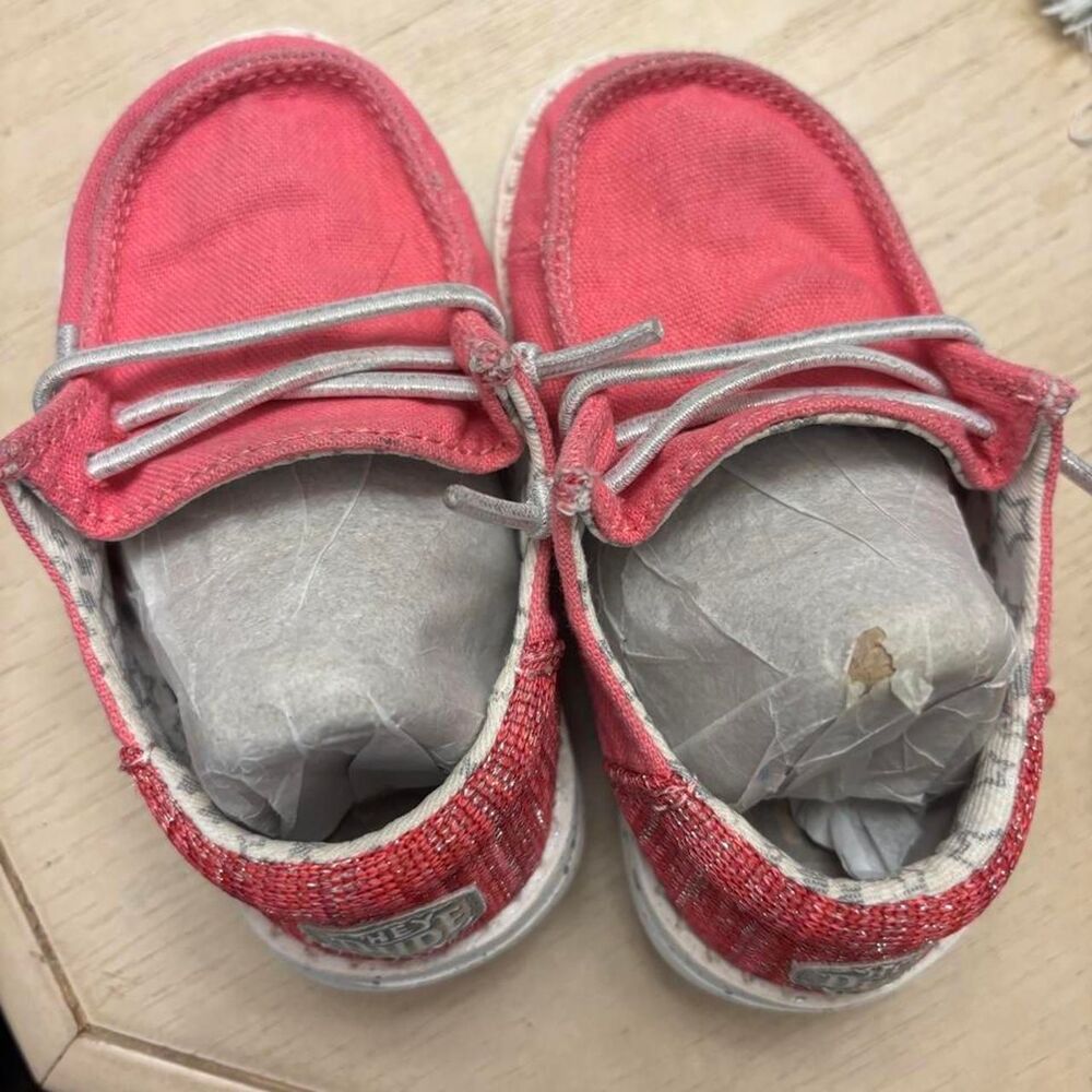 Hey-dude Women's Red and Pink First-shoes-baby-shoes